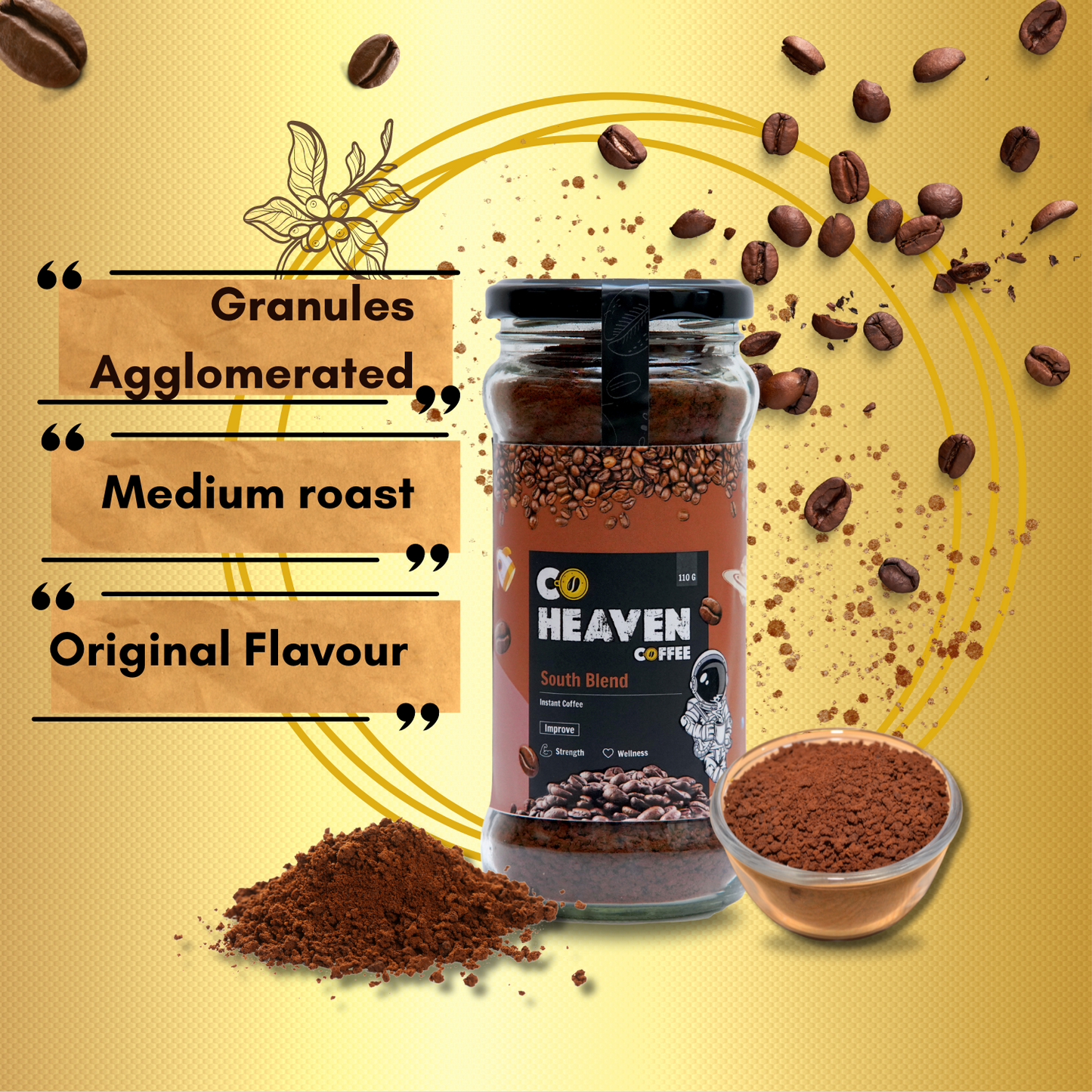 South Blend Instant coffee | Rich Aroma | Agglomerated Instant Coffee