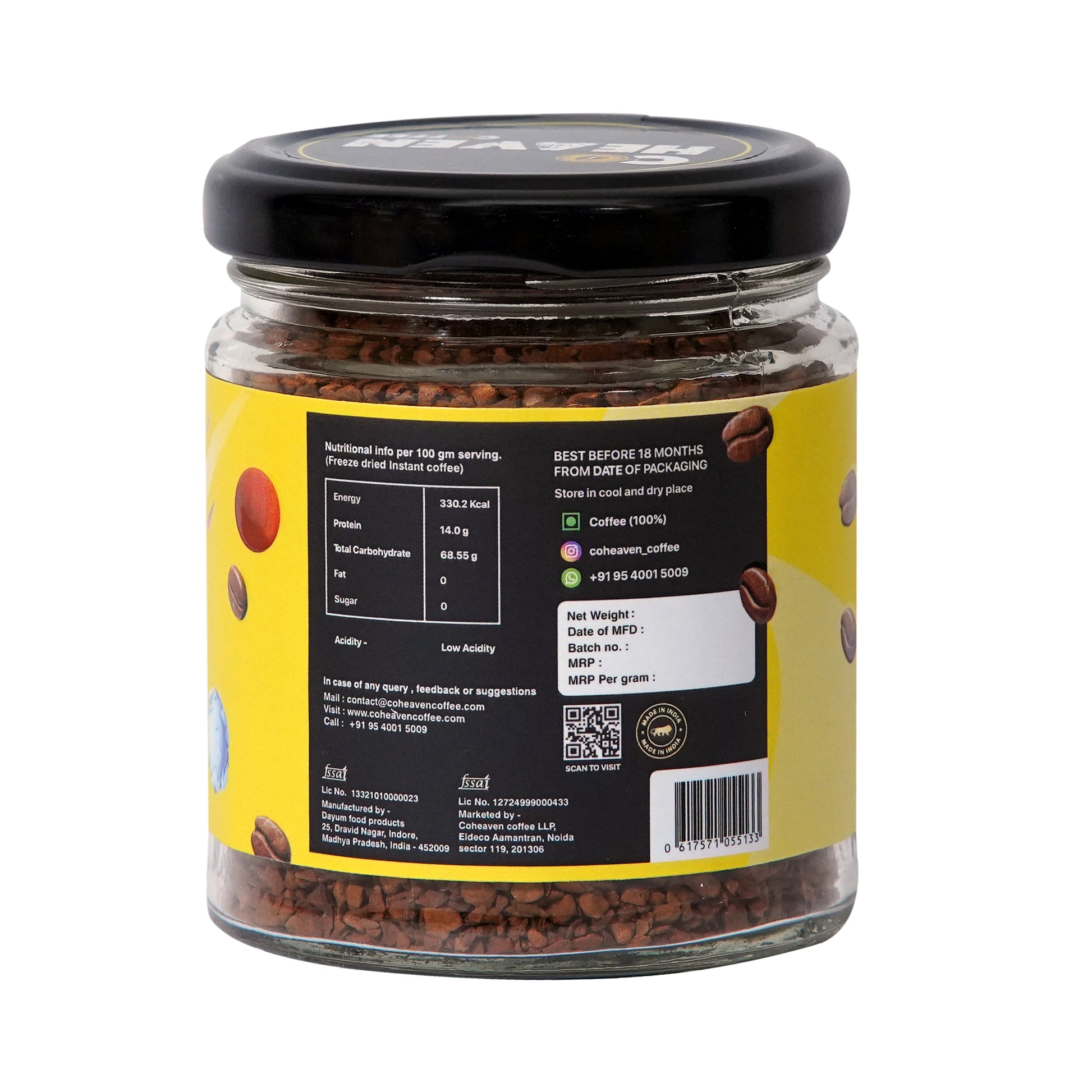 coheaven coffee Nova vanilla back