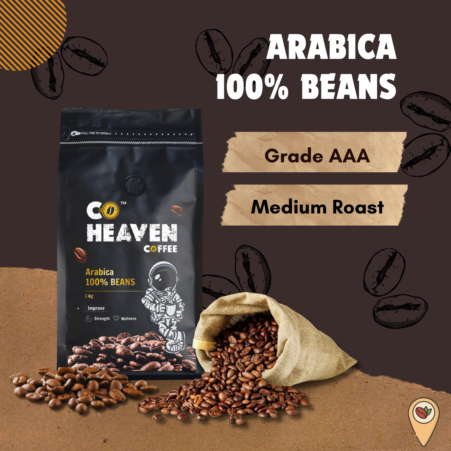 Arabica 100% Coffee Beans | AAA grade | coheaven whole beans